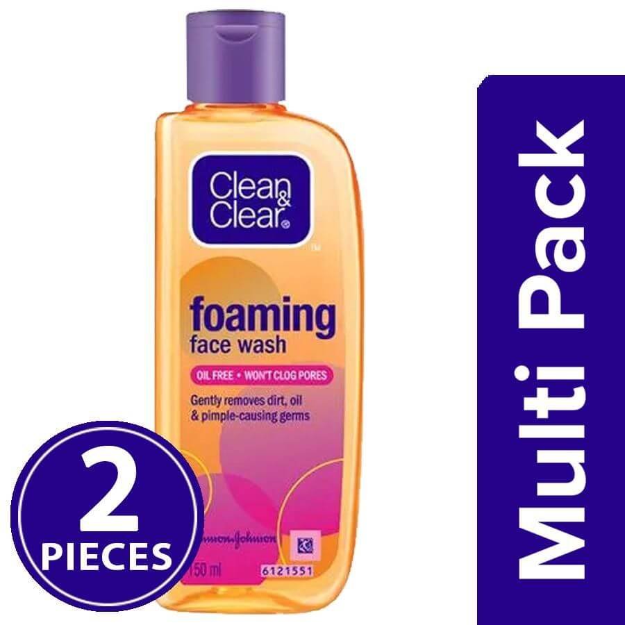 Clean & Clear Foaming Face Wash - Oil Free, 2x150 ml (Multipack)